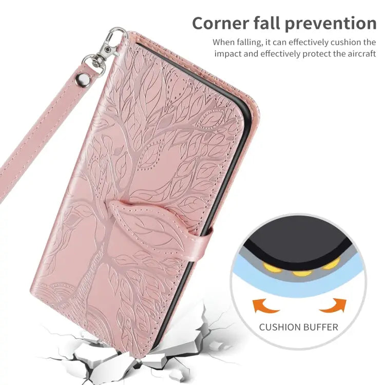 Life of Tree Embossing Pattern Horizontal Flip Leather Case with Holder & Card Slot & Wallet & Photo Frame & Lanyard