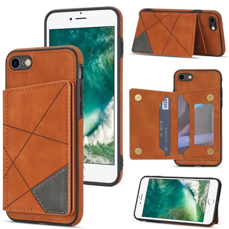 Line Card Holder Phone Case For iPhone XR For iPhone XS Max For iPhone SE 2022 / 2020 / 8 / 7 For iPhone 8 Plus / 7