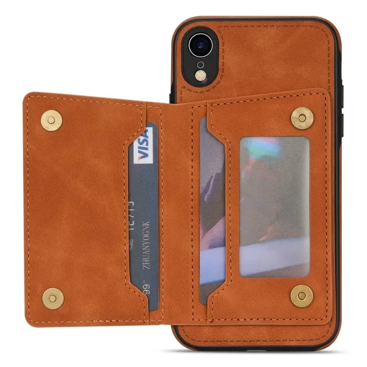 Line Card Holder Phone Case For iPhone XR For iPhone XS Max For iPhone SE 2022 / 2020 / 8 / 7 For iPhone 8 Plus / 7