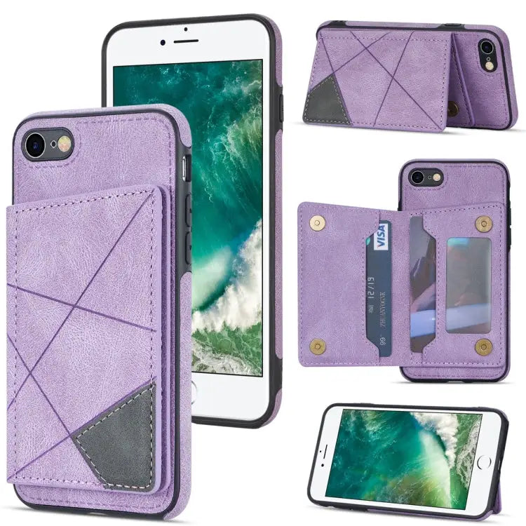 Line Card Holder Phone Case For iPhone XR For iPhone XS Max For iPhone SE 2022 / 2020 / 8 / 7 For iPhone 8 Plus / 7