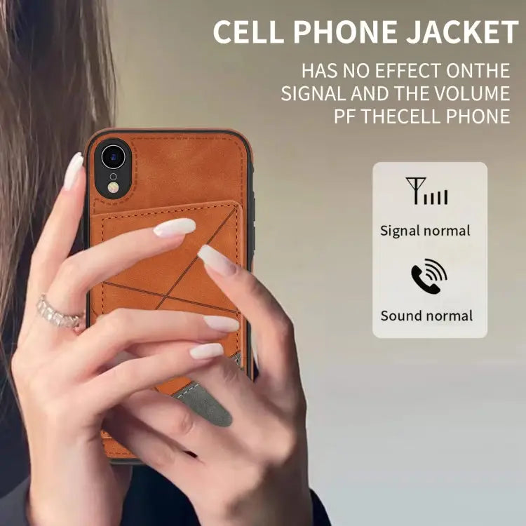 Line Card Holder Phone Case For iPhone XR For iPhone XS Max For iPhone SE 2022 / 2020 / 8 / 7 For iPhone 8 Plus / 7