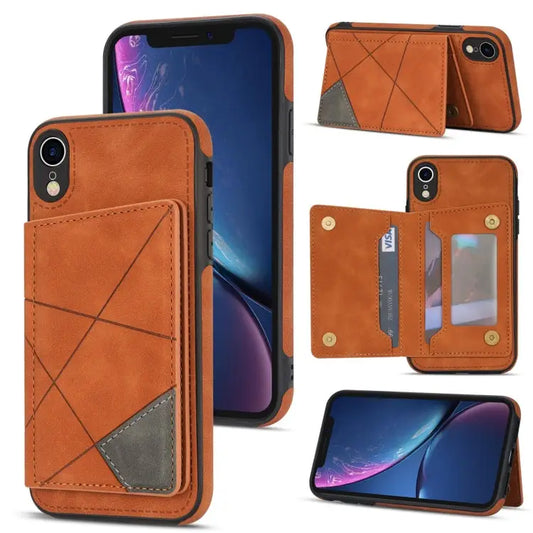 Line Card Holder Phone Case For iPhone XR For iPhone XS Max For iPhone SE 2022 / 2020 / 8 / 7 For iPhone 8 Plus / 7