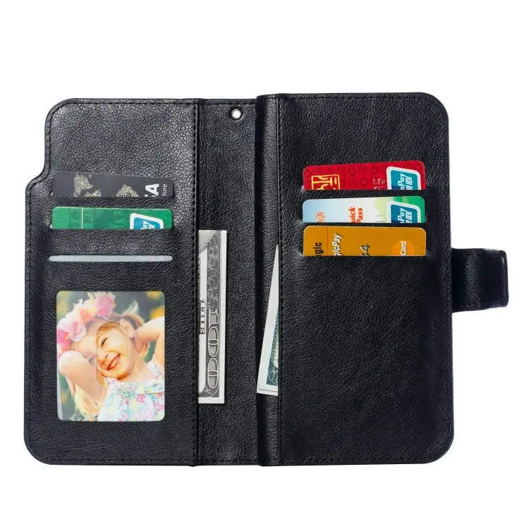 Litchi Texture Horizontal Flip Leather Case for iPhone 7 Plus with Nine Card Slots & Wallet & Photo Frame - For iPhone