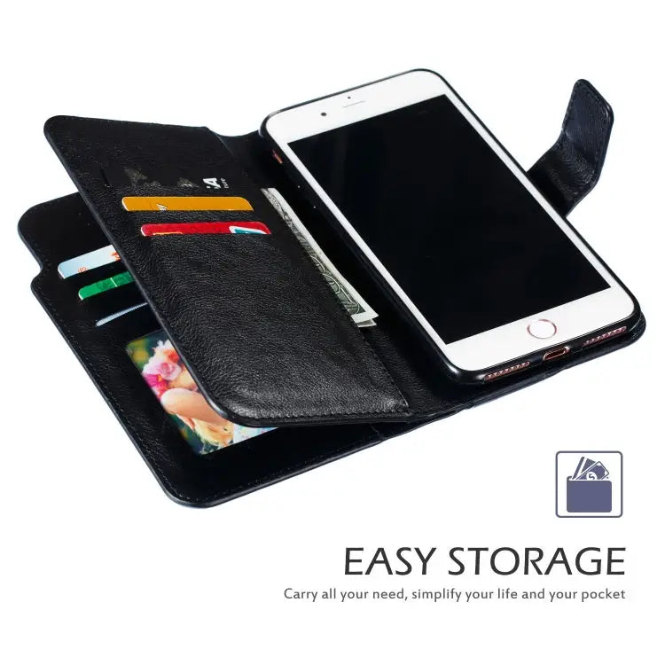 Litchi Texture Horizontal Flip Leather Case for iPhone 7 Plus with Nine Card Slots & Wallet & Photo Frame - For iPhone
