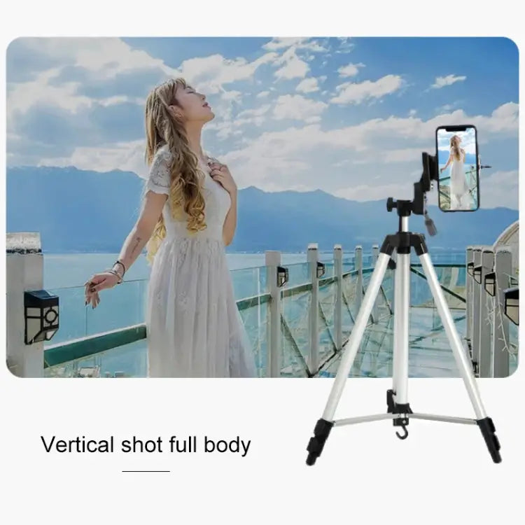 Live Broadcast Tripod 3-Section Folding Legs Aluminum Alloy Tripod Mount with U-Shape Three-Dimensional Tripod Head &