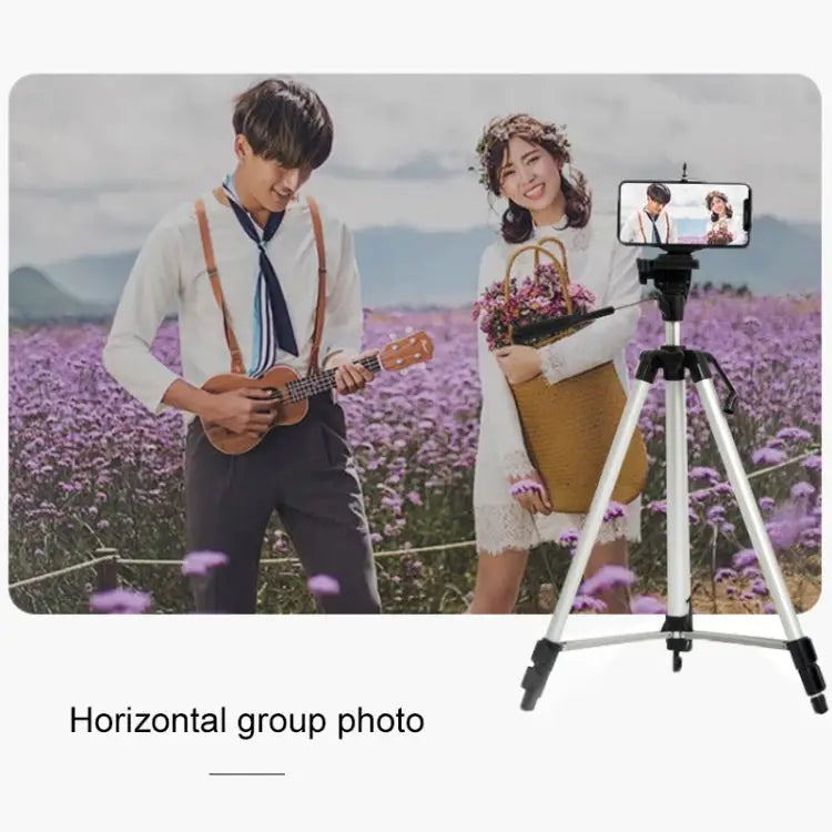 Live Broadcast Tripod 3-Section Folding Legs Aluminum Alloy Tripod Mount with U-Shape Three-Dimensional Tripod Head &