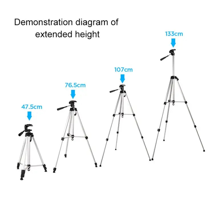 Live Broadcast Tripod 3-Section Folding Legs Aluminum Alloy Tripod Mount with U-Shape Three-Dimensional Tripod Head &