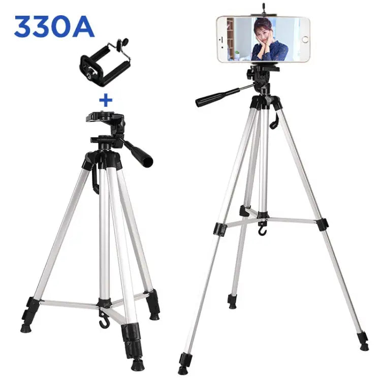 Live Broadcast Tripod 3-Section Folding Legs Aluminum Alloy Tripod Mount with U-Shape Three-Dimensional Tripod Head &