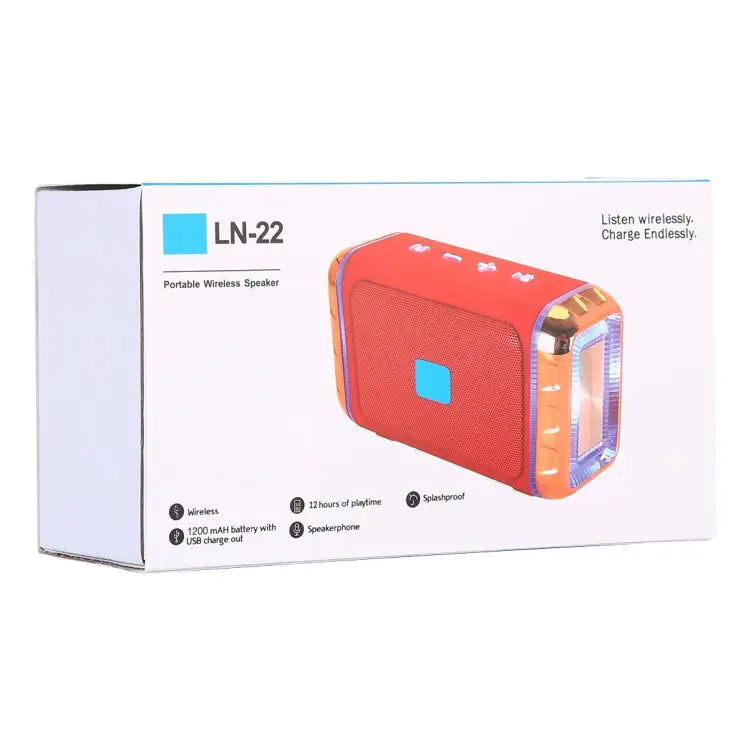 LN-22 DC 5V Portable Wireless Speaker with Hands-free Calling & Dual Colorful LED Light Support USB & TF Card & 3.5mm