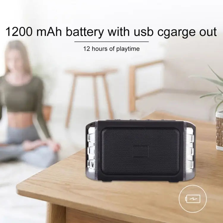LN-22 DC 5V Portable Wireless Speaker with Hands-free Calling & Dual Colorful LED Light Support USB & TF Card & 3.5mm