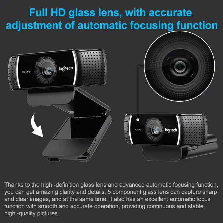 Logitech C922 Pro HD Pro Autofocus Built-in Stream Webcam 1080P Web Camera C922 Pro - C922 Pro
