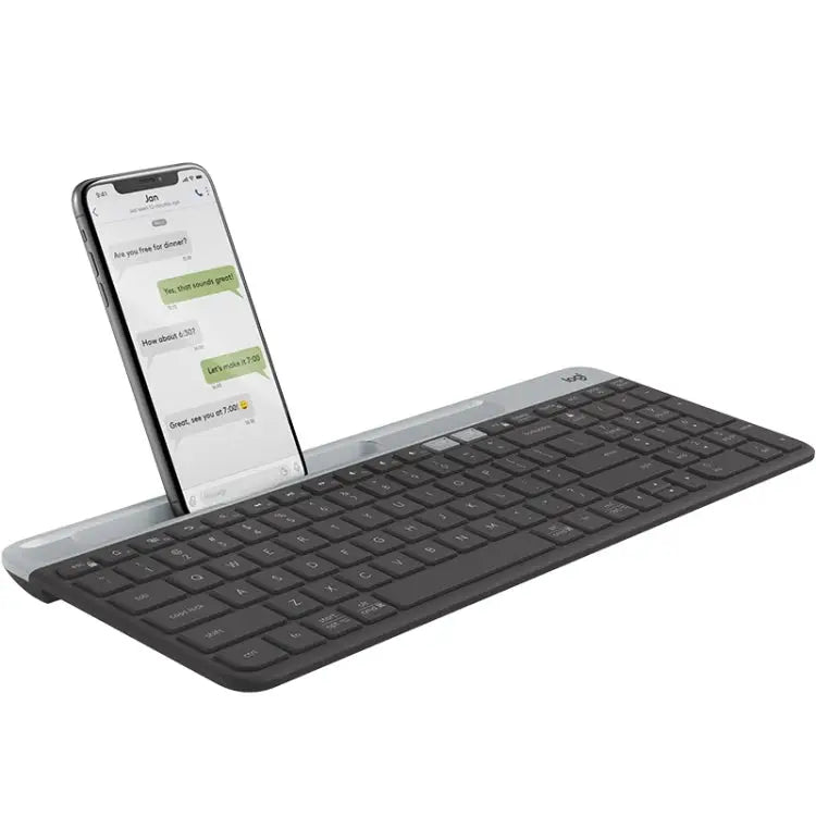 Logitech K580 Dual Modes Thin and Light Multi-device Wireless Keyboard with Phone Holder - Black