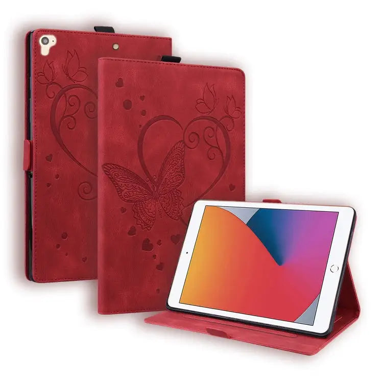 Love Butterfly Pattern Horizontal Flip Leather Case with Holder & Sleep / Wake-up Function For iPad 9.7 (2017) (2018)