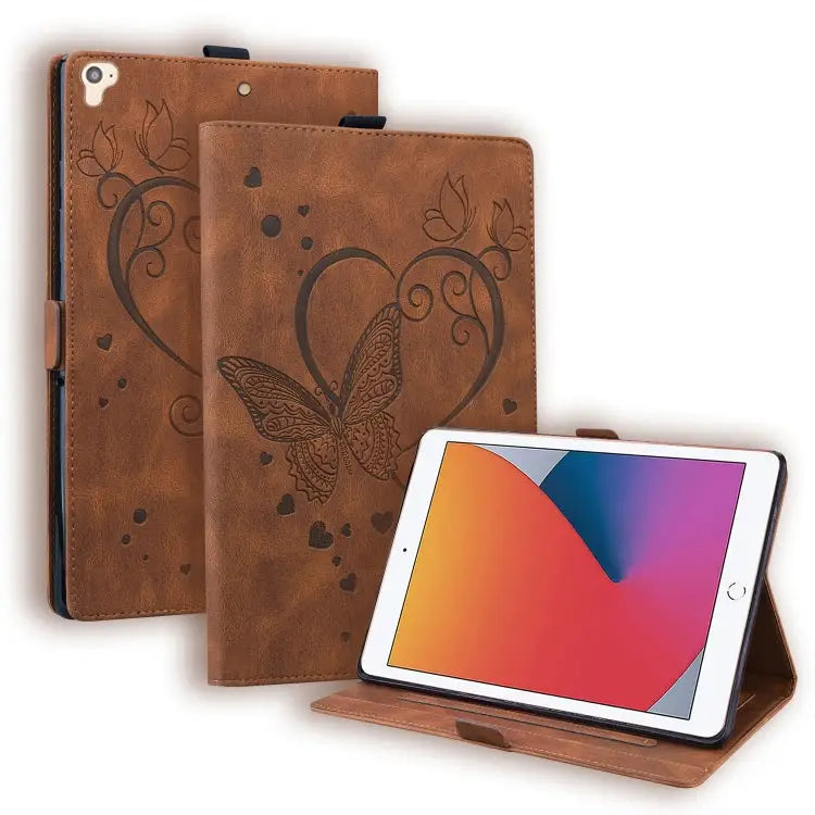Love Butterfly Pattern Horizontal Flip Leather Case with Holder & Sleep / Wake-up Function For iPad 9.7 (2017) (2018)