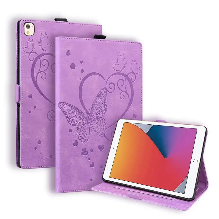 Love Butterfly Pattern Horizontal Flip Leather Case with Holder & Sleep / Wake-up Function For iPad 9.7 (2017) (2018)