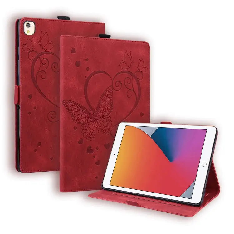 Love Butterfly Pattern Horizontal Flip Leather Case with Holder & Sleep / Wake-up Function For iPad 9.7 (2017) (2018)