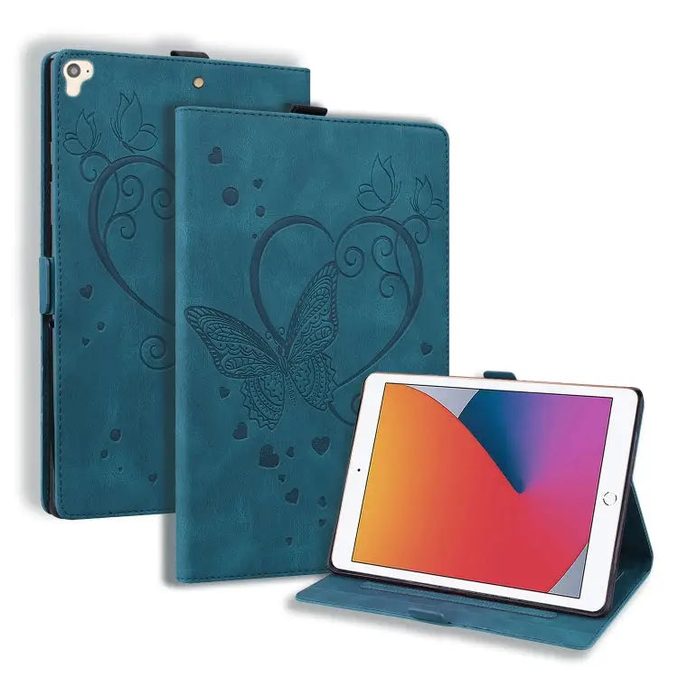 Love Butterfly Pattern Horizontal Flip Leather Case with Holder & Sleep / Wake-up Function For iPad 9.7 (2017) (2018)