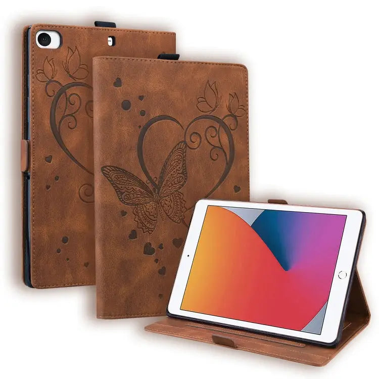 Love Butterfly Pattern Horizontal Flip Leather Case with Holder & Sleep / Wake-up Function For iPad 9.7 (2017) (2018)