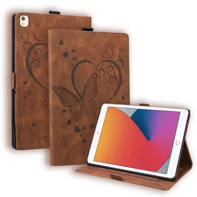 Love Butterfly Pattern Horizontal Flip Leather Case with Holder & Sleep / Wake-up Function For iPad 9.7 (2017) (2018)
