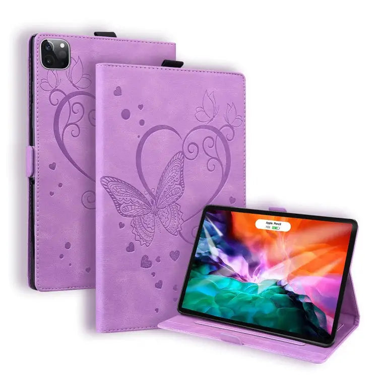 Love Butterfly Pattern Horizontal Flip Leather Case with Holder & Sleep / Wake-up Function For iPad 9.7 (2017) (2018)
