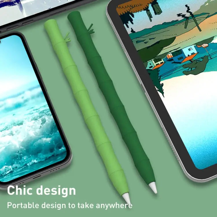 LOVE MEI Bamboo Liquid Silicone Gel Stylus Pen Protective Case For Apple Pencil 1 For Apple Pencil 2 - Apple Accessories