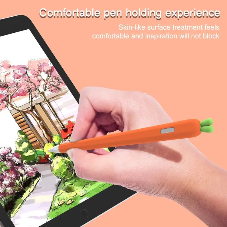LOVE MEI For Apple Pencil 1 Carrot Shape Stylus Pen Silicone Protective Case Cover For Apple Pencil 1