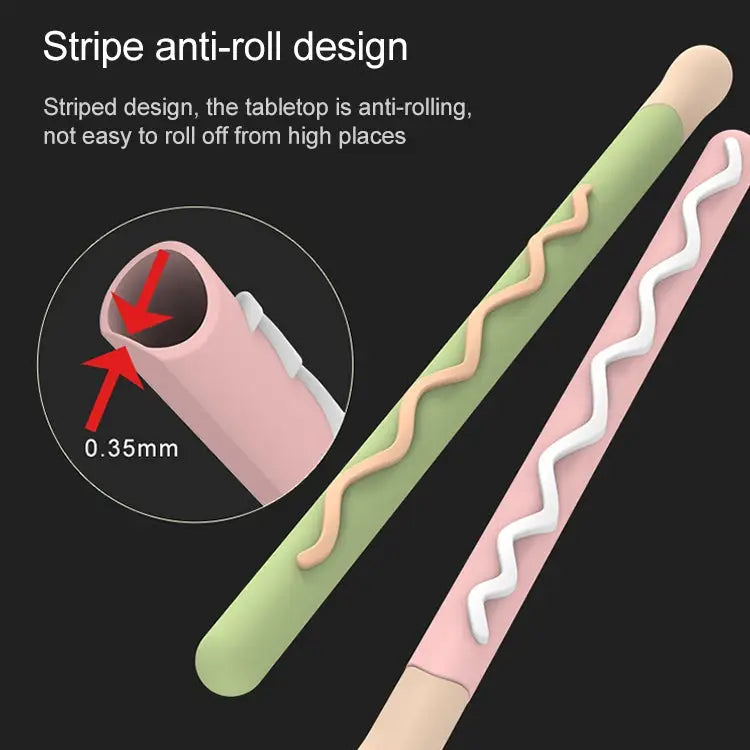 LOVE MEI For Apple Pencil 2 Stripe Design Stylus Pen Silicone Protective Case Cover For Apple Pencil 2