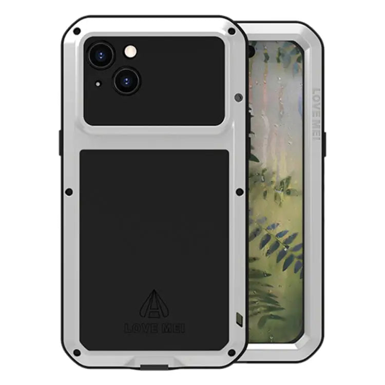 LOVE MEI Metal Shockproof Life Waterproof Dustproof Phone Case - For iPhone 15 Plus / Silver
