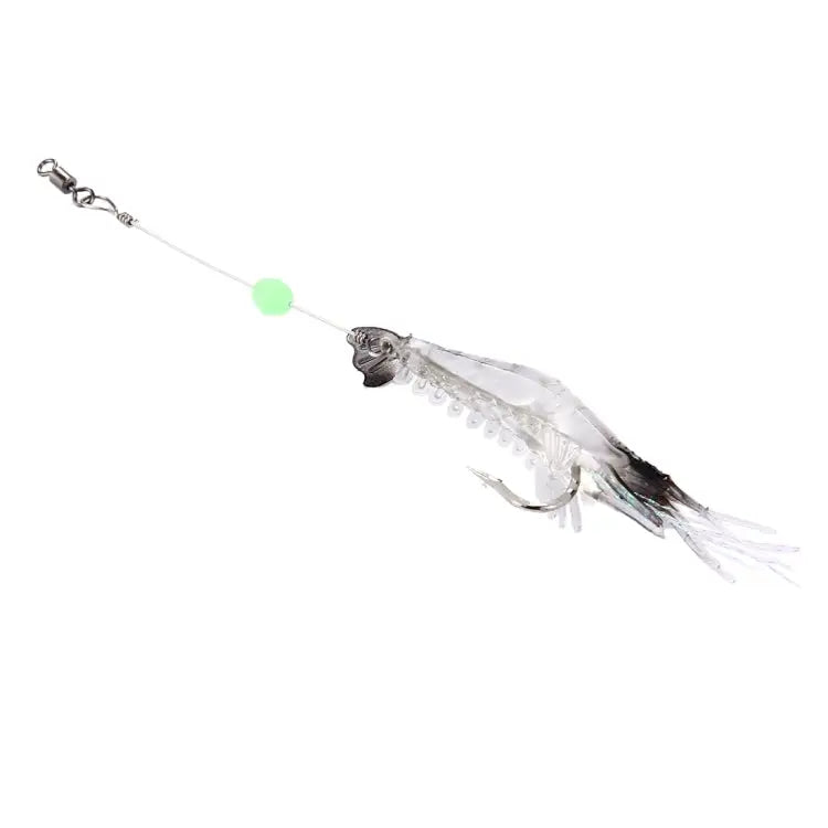 Luminous Shrimp Shape Fishing Lures Artificial Fishing Bait with Hook Length: 7cm White Black - White Black