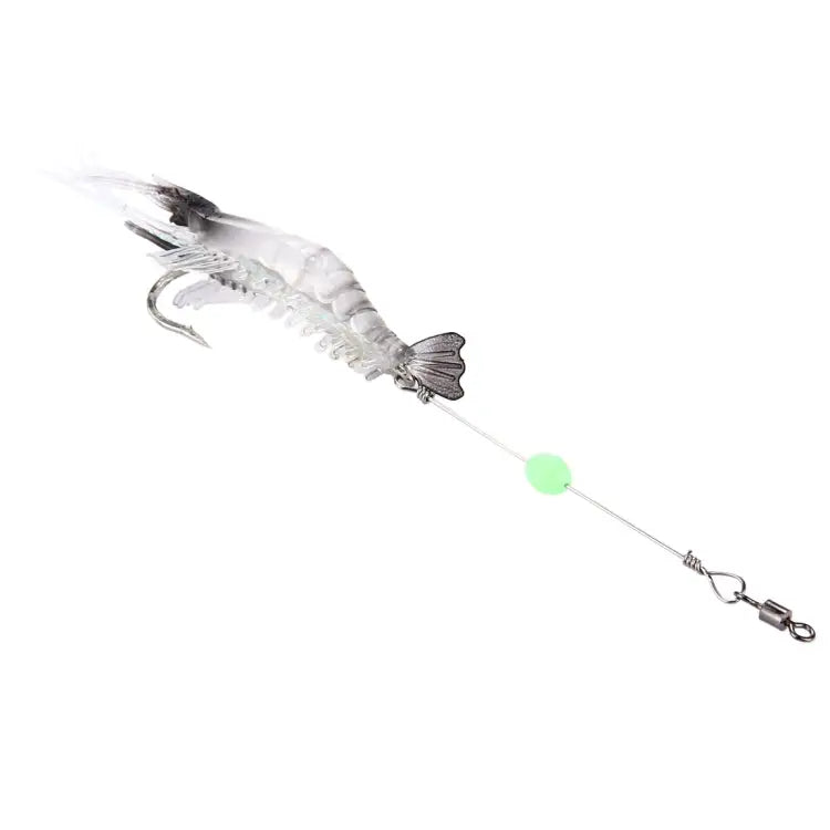 Luminous Shrimp Shape Fishing Lures Artificial Fishing Bait with Hook Length: 7cm White Black - White Black