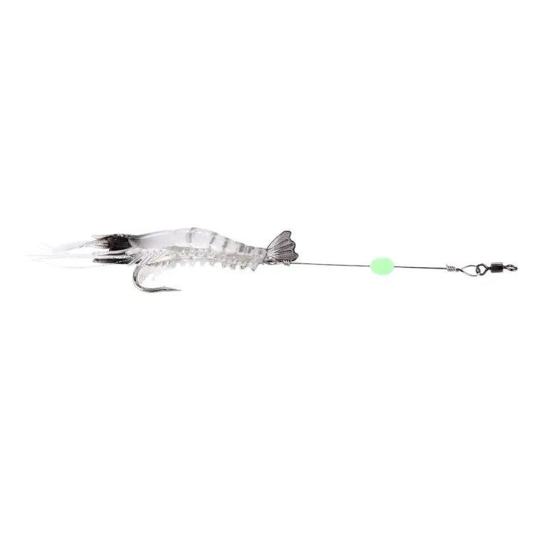 Luminous Shrimp Shape Fishing Lures Artificial Fishing Bait with Hook Length: 7cm White Black - White Black
