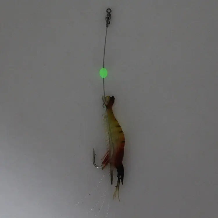 Luminous Shrimp Shape Fishing Lures Artificial Fishing Bait with Hook Length: 7cm Yellow Red - Yellow Red