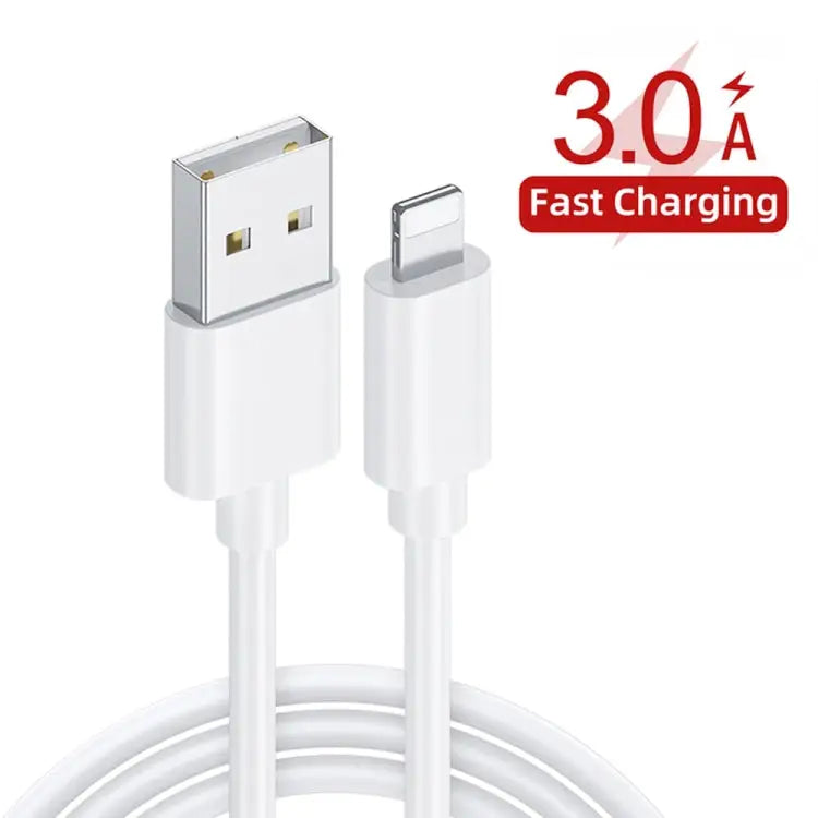 LZ-023 18W QC 3.0 USB Portable Travel Charger + 3A USB to 8 Pin Data Cable EU Plug 8 Pin Data Cable EU Plug - Apple