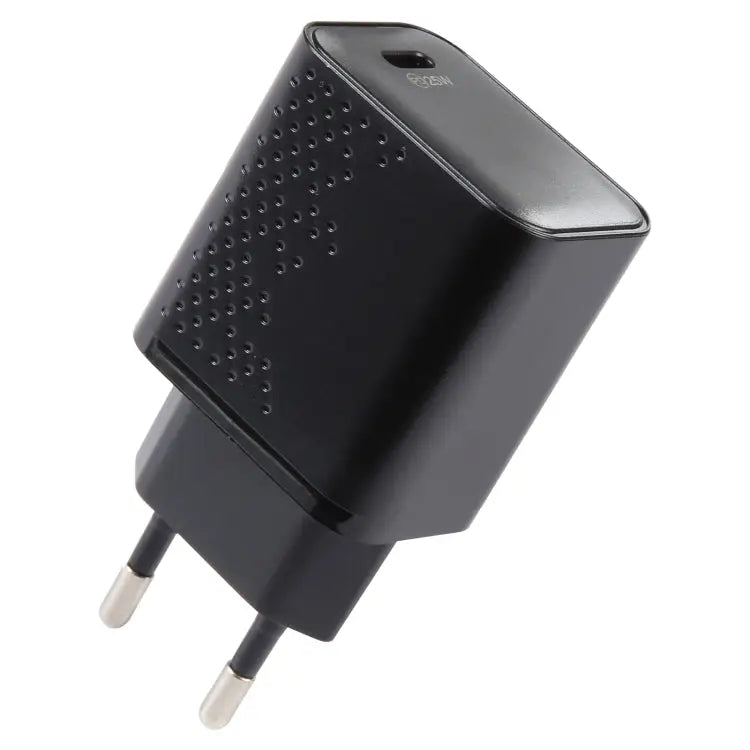 LZ-105PD 25W USB-C / Type-C Ports Dot Pattern Travel Charger US Plug EU Plug - EU Plug / Black - Apple Accessories