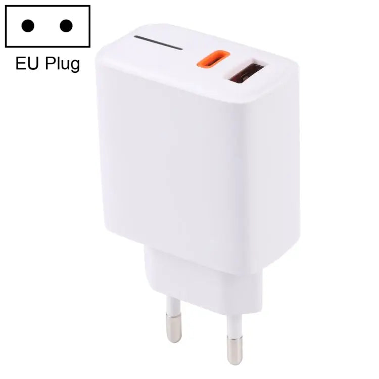 LZ-1130 PD 20W Type-C + QC 3.0 USB Fast Charger 20W EU Plug 20W US Plug - 20W EU Plug / White - Apple Accessories