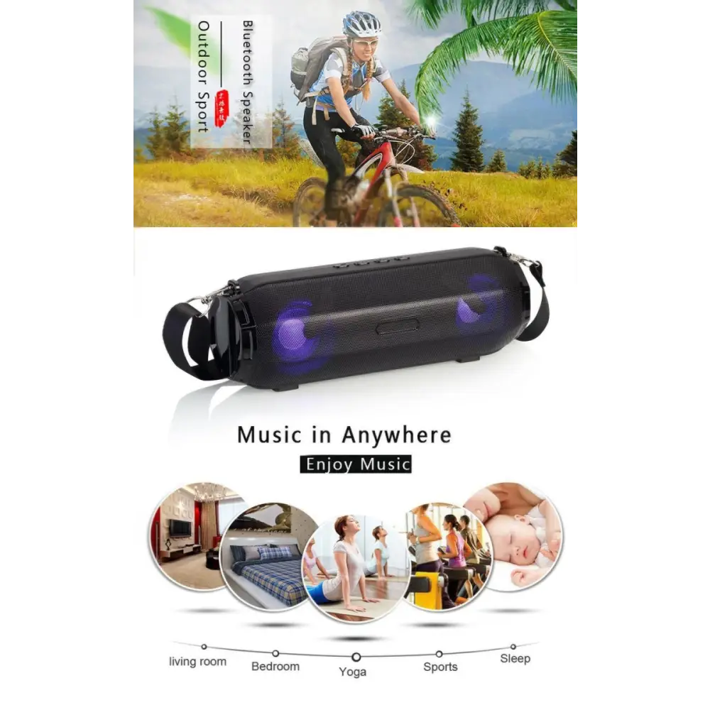 LZ33 LED Portable Wireless Bluetooth Speaker Stereo Speakerphone Music Speakers for Computer with TF FM