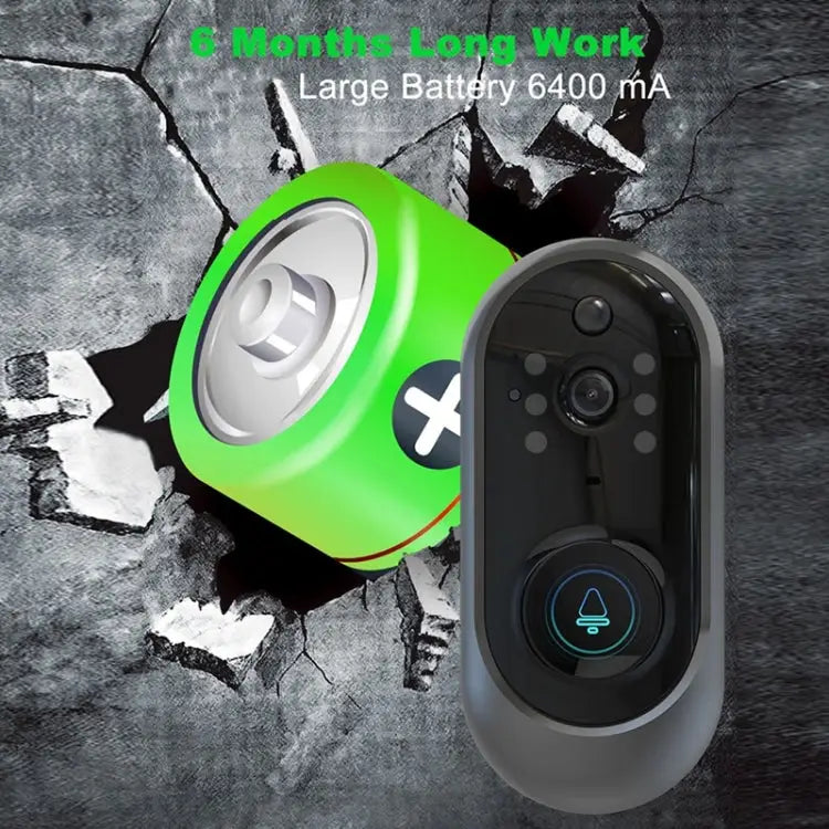 M108 720P 6400mAh Smart WIFI Video Visual Doorbell,Support Phone Remote Monitoring & Real-time Voice Intercom M108