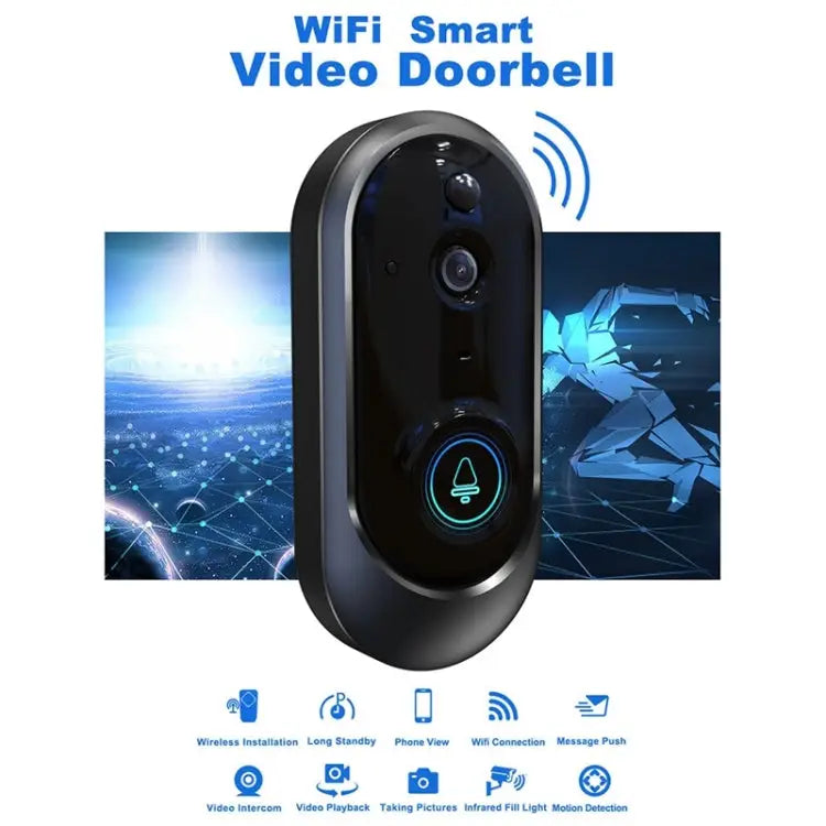 M108 720P 6400mAh Smart WIFI Video Visual Doorbell,Support Phone Remote Monitoring & Real-time Voice Intercom M108