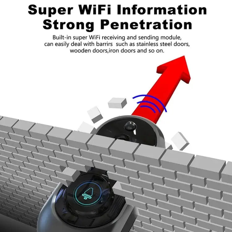 M108 720P 6400mAh Smart WIFI Video Visual Doorbell,Support Phone Remote Monitoring & Real-time Voice Intercom M108