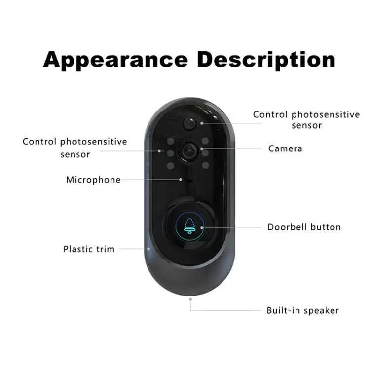 M108 720P 6400mAh Smart WIFI Video Visual Doorbell,Support Phone Remote Monitoring & Real-time Voice Intercom M108