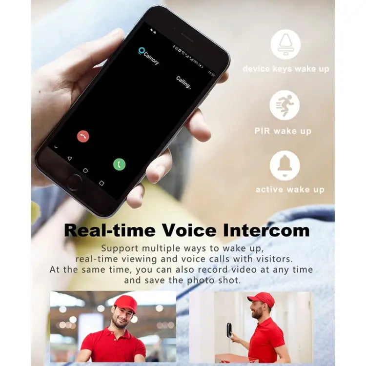 M108 720P 6400mAh Smart WIFI Video Visual Doorbell,Support Phone Remote Monitoring & Real-time Voice Intercom M108