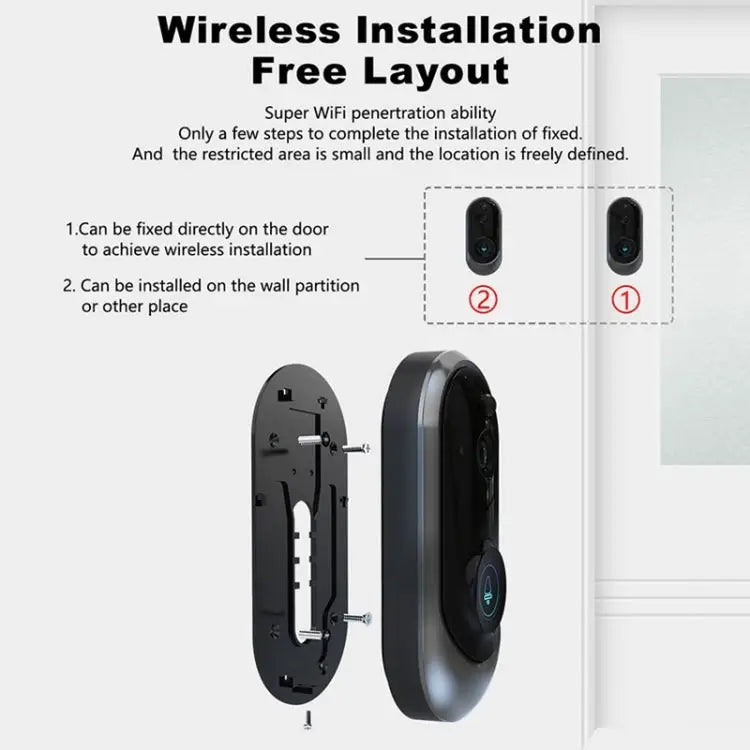 M108 720P 6400mAh Smart WIFI Video Visual Doorbell,Support Phone Remote Monitoring & Real-time Voice Intercom M108