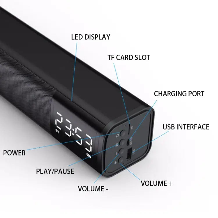 M2 Stereo Bluetooth Subwoofer Loud Boat TV Home Theatre Wireless Bluetooth Speaker - Black