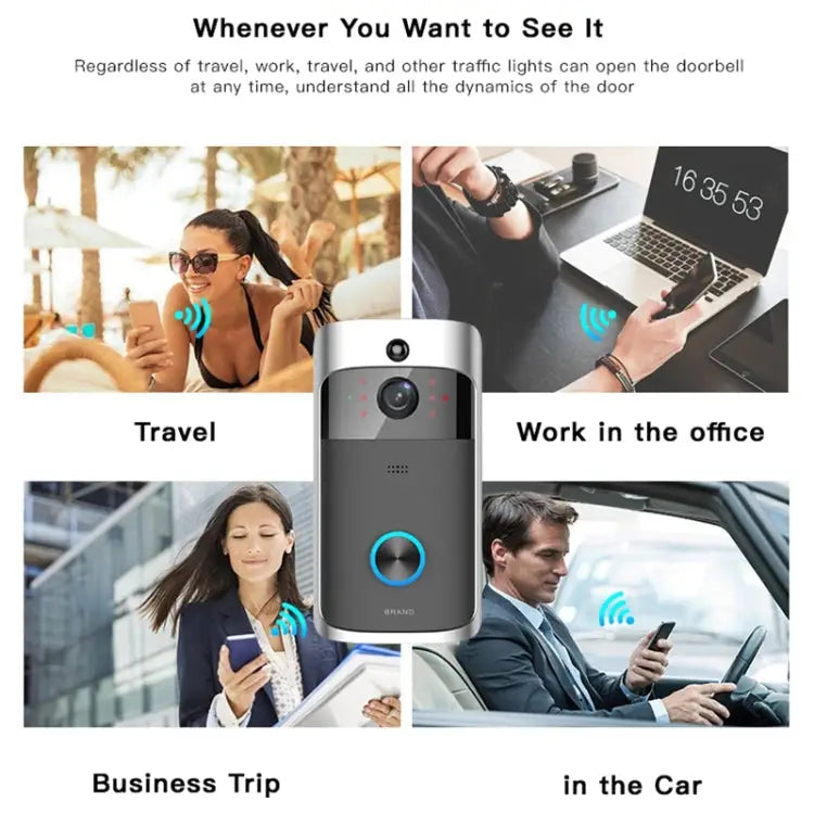 M3 720P Smart WIFI Ultra Low Power Video Visual Doorbell,Support Mobile Phone Remote Monitoring & Night Vision Without