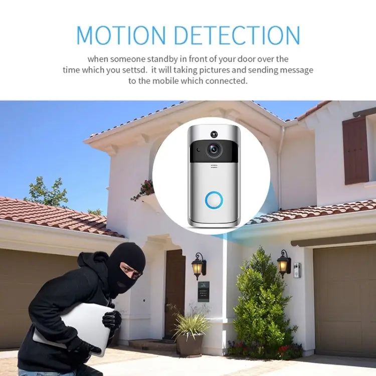 M4 720P Smart WIFI Ultra Low Power Video PIR Visual Doorbell with 3 Battery Slots,Support Mobile Phone Remote