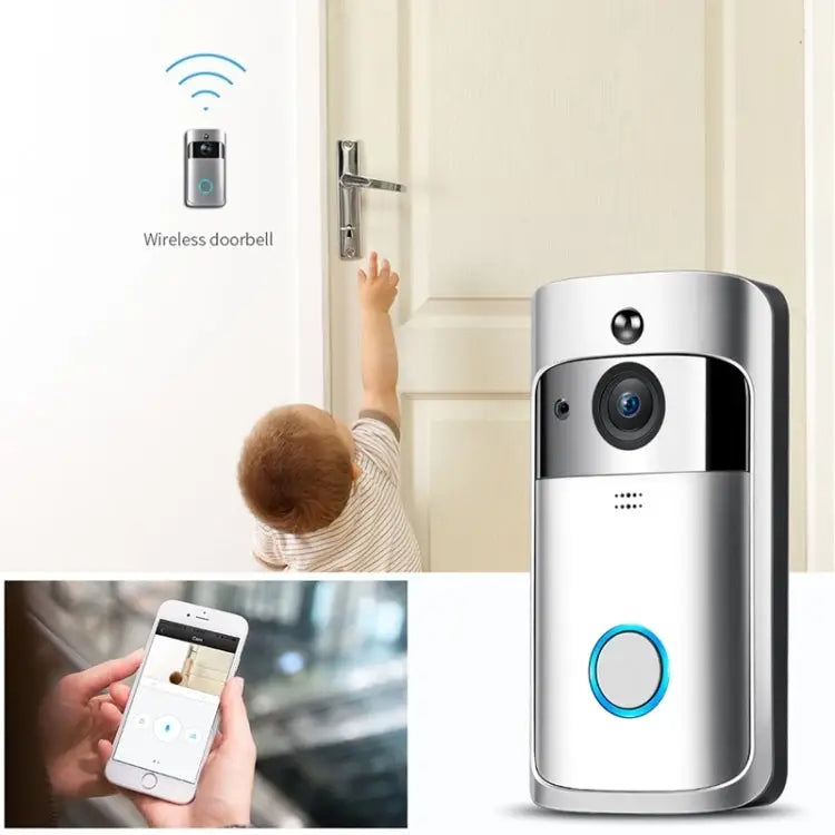 M4 720P Smart WIFI Ultra Low Power Video PIR Visual Doorbell with 3 Battery Slots,Support Mobile Phone Remote