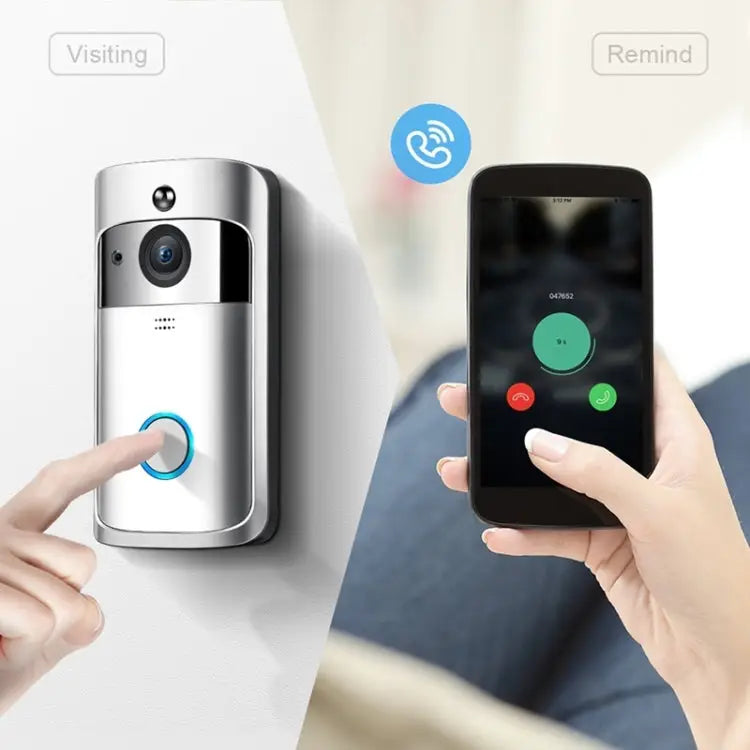 M4 720P Smart WIFI Ultra Low Power Video PIR Visual Doorbell with 3 Battery Slots,Support Mobile Phone Remote