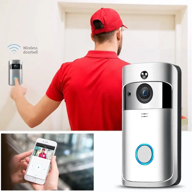 M4 720P Smart WIFI Ultra Low Power Video PIR Visual Doorbell with 3 Battery Slots,Support Mobile Phone Remote