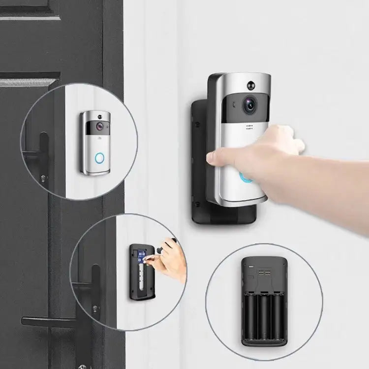 M4 720P Smart WIFI Ultra Low Power Video PIR Visual Doorbell with 3 Battery Slots,Support Mobile Phone Remote