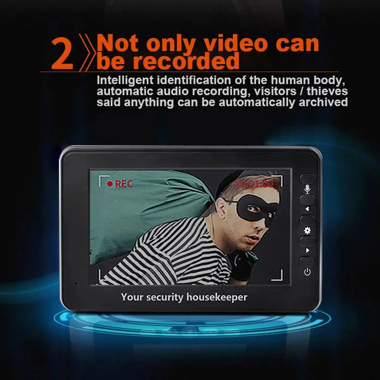 M4300A 4.3 inch Display Screen 3.0MP Camera Video Smart Doorbell Support TF Card (32GB Max) & Motion Detection &